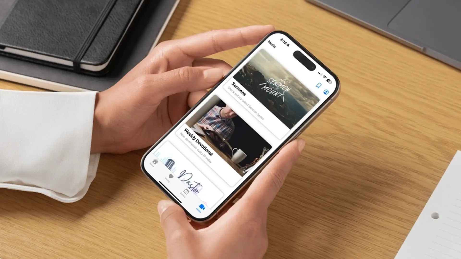 Person holding iPhone with Connect app