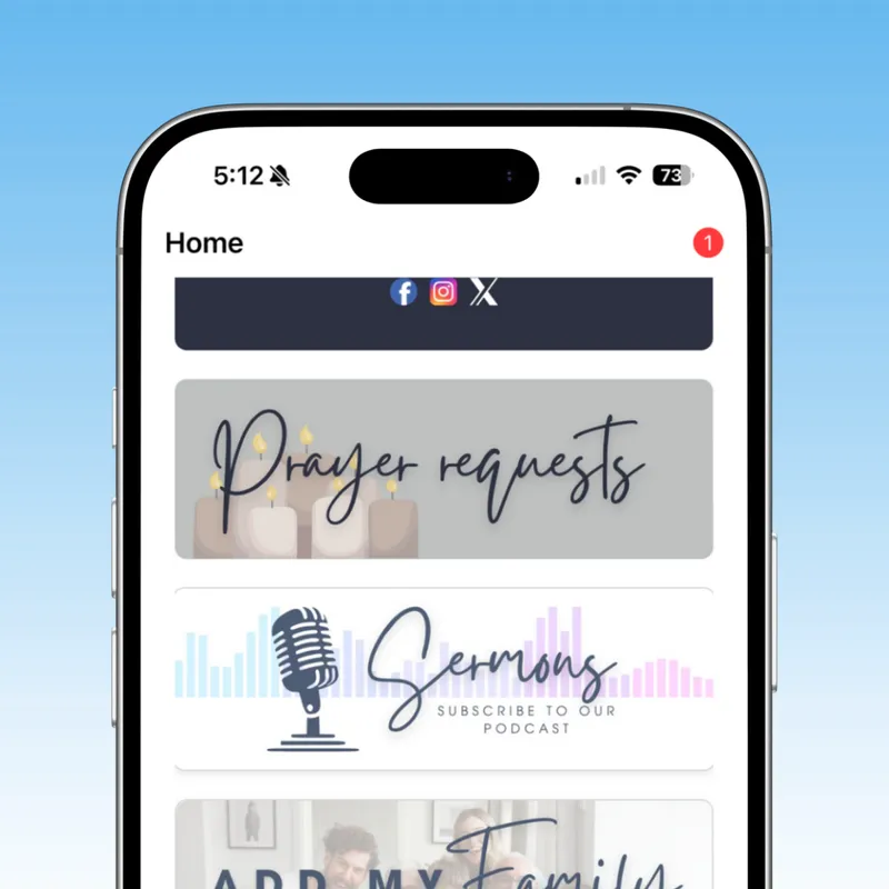 App registration screen