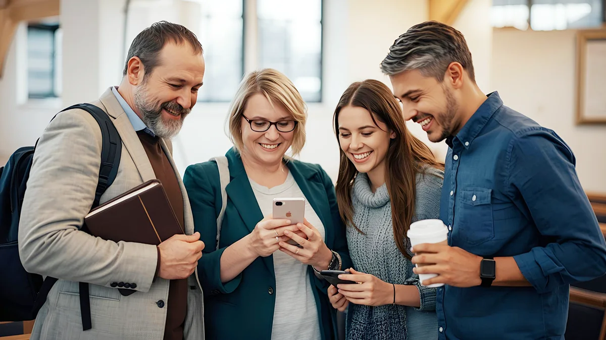Person holding iPhone with Connect app